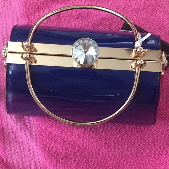 La Terre: Precious Lil Blue Hand Bag W/Bling - Picture 4 of 7